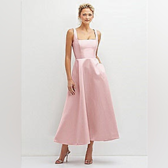 Dessy Collection Ballet Pink Midi Dress - Picture 1 of 8